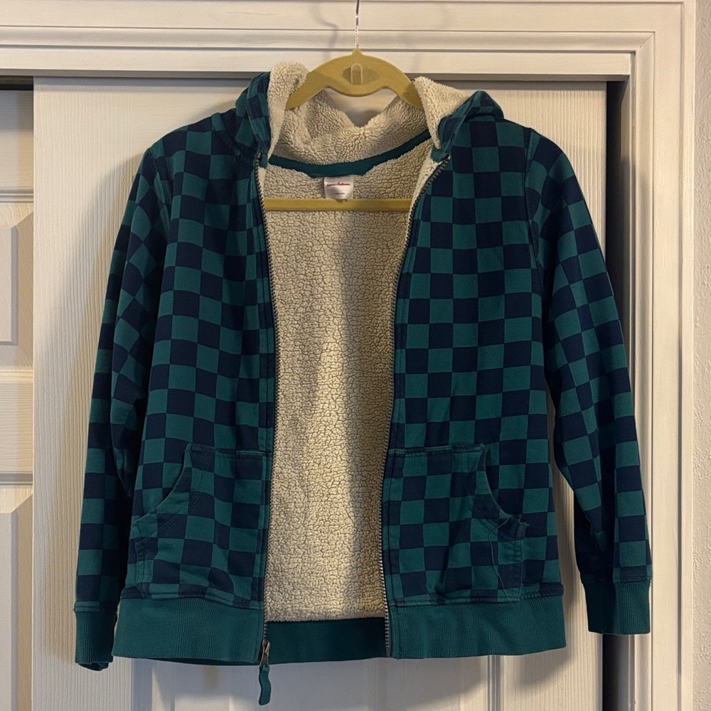 GUC Hanna Andersson Kids Checkered Hoodie Zip up Jacket